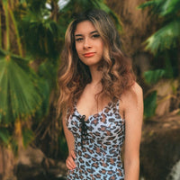 Pinup 1950s Snow Leopard One Piece Swimsuit