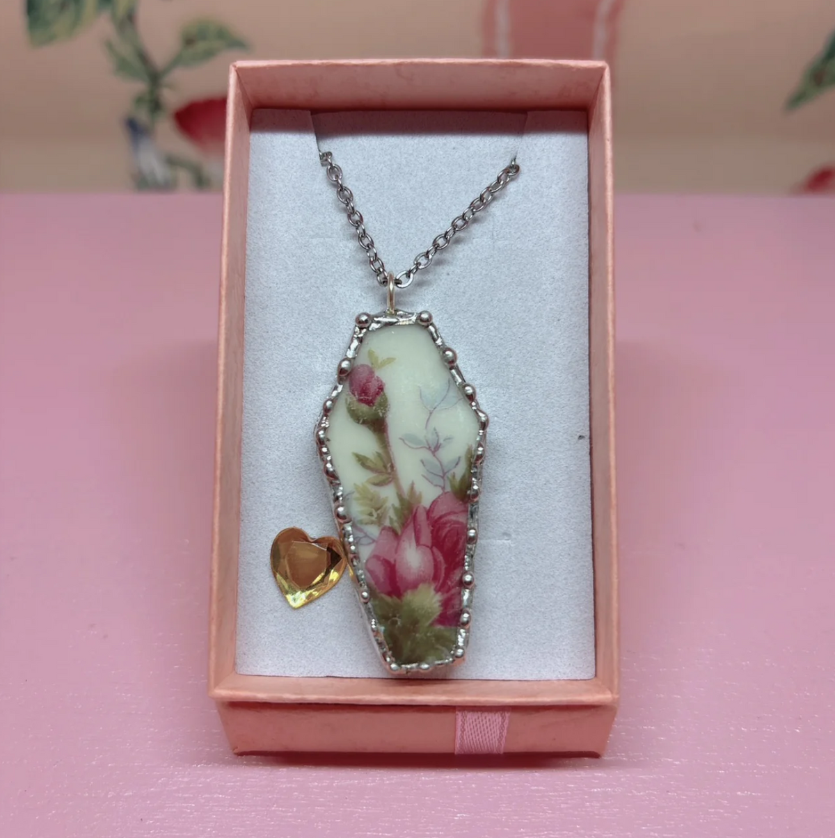 Coffin Rose Necklace