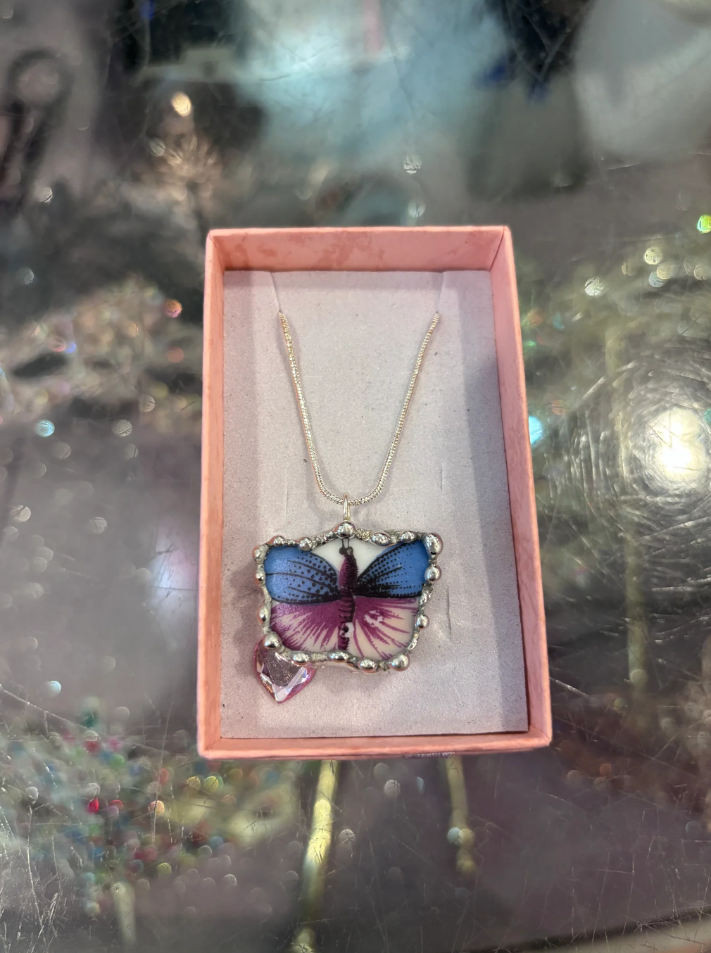 Ardalt Strawberry and Butterfly Necklace