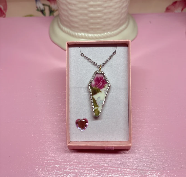 Coffin Rose Necklace
