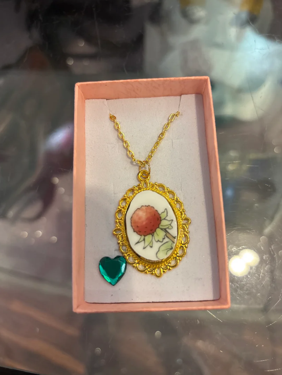 Gilded Totoro Strawberry Necklace