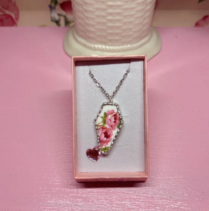 Coffin Rose Necklace
