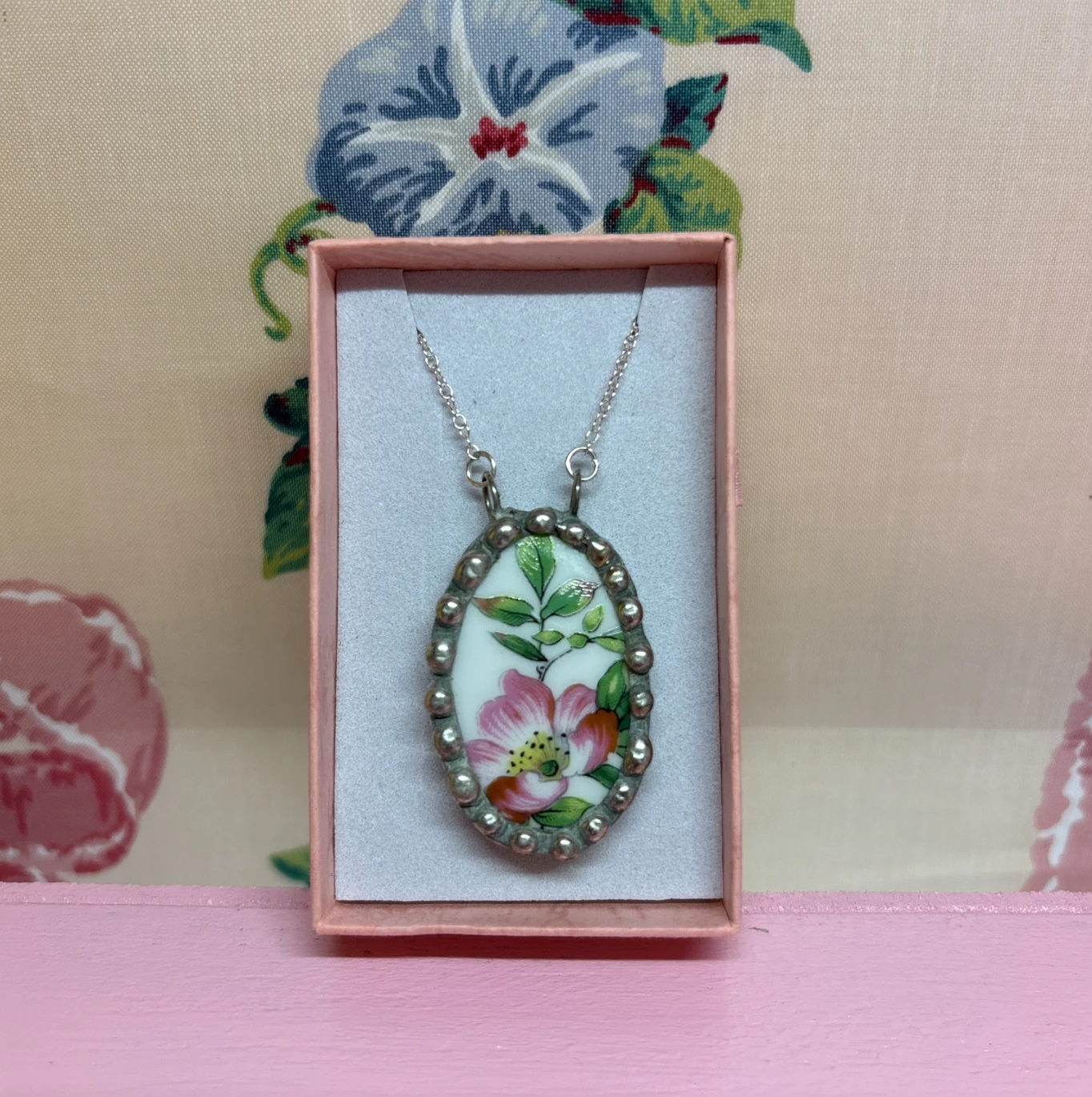 Vintage Rose Bud Necklace