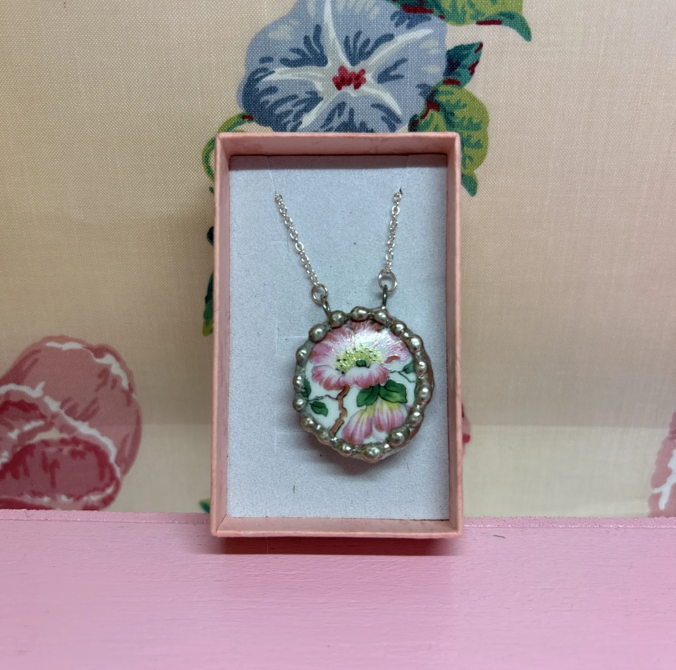 Vintage Rose Bud Necklace