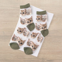 Sheer Cat Lover Socks Available in Yellow Green Red or Black [Fits Women's Size 5-9]