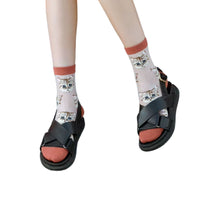 Sheer Cat Lover Socks Available in Yellow Green Red or Black [Fits Women's Size 5-9]