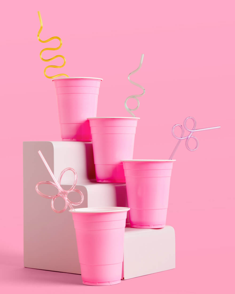 Pastel Party Straws - 16 reusable straws