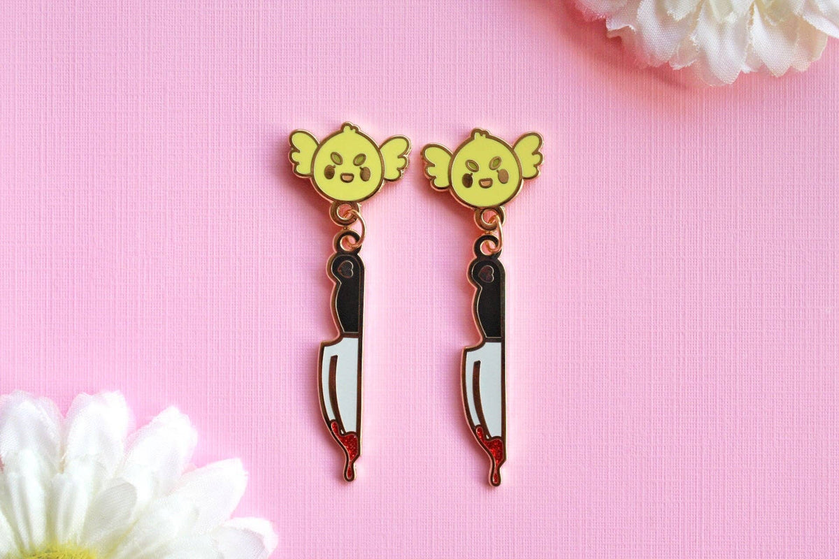 Knife Earrings: Pink