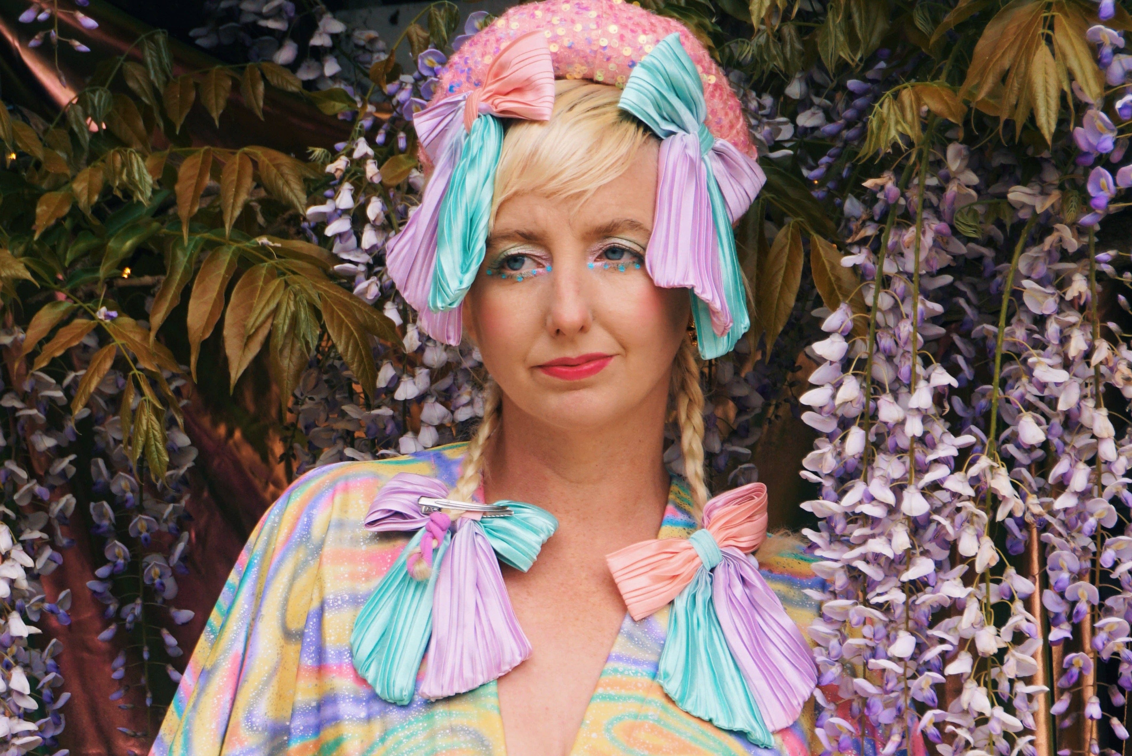 Psychedelic Dream Print V-Neck Kaftan Gown