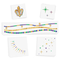 MARDI GRAS MAGIC temporary tattoos variety set