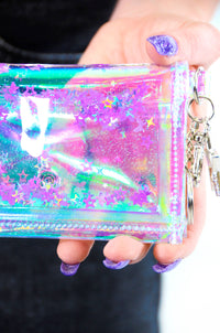Cute and Icy Liquid Glitter Tiny Wallet - Purple