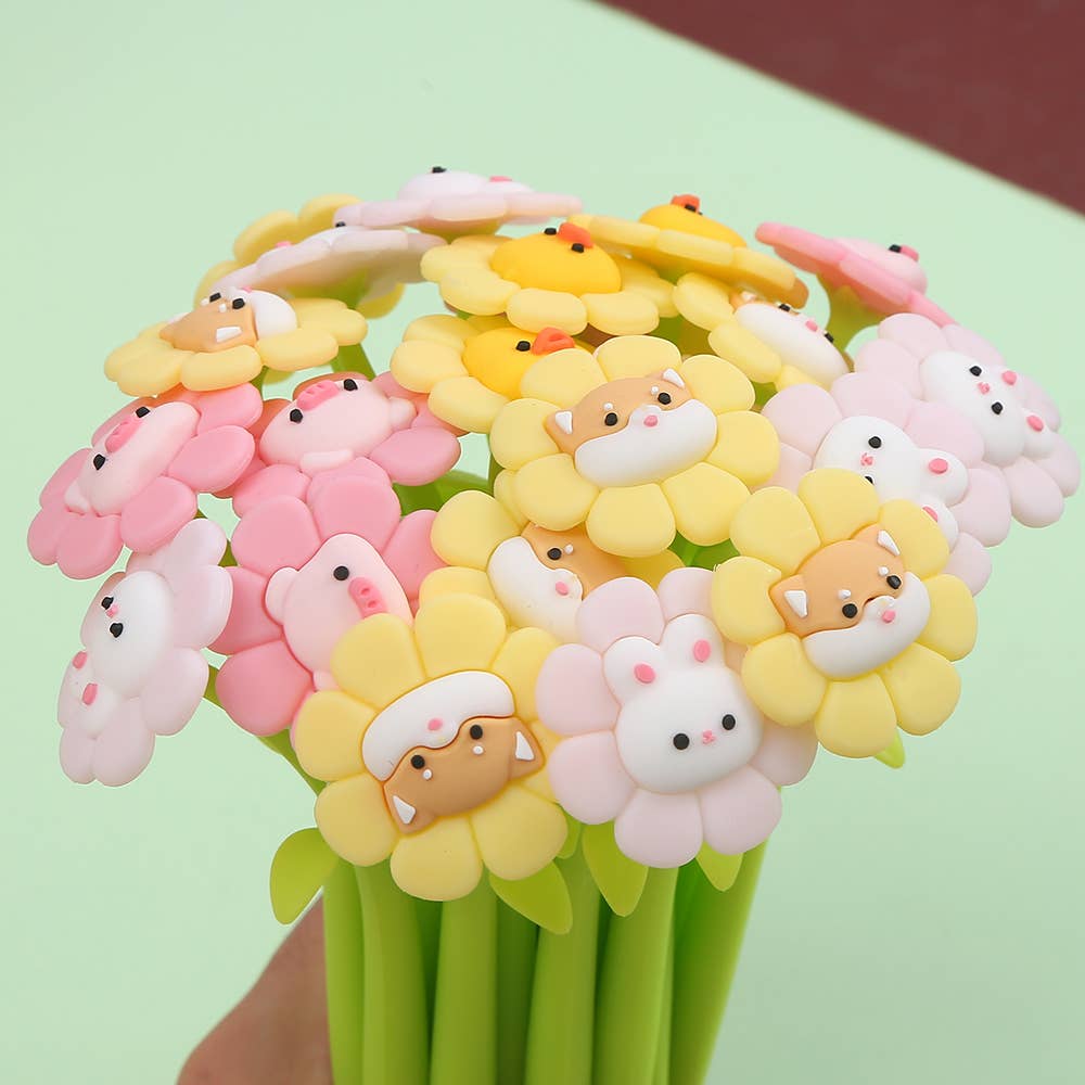 22593 FLOWERING ANIMALS GEL PEN