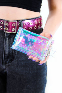 Cute and Icy Liquid Glitter Tiny Wallet - Purple