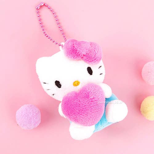 Sanrio Characters with LOVE Hearts Key Ring, Bag Charm 8cm