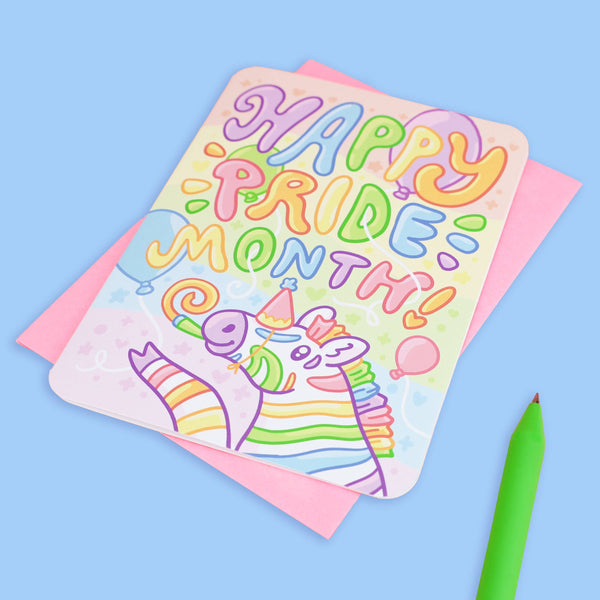 Happy Pride Month, Zebra, LGBTQ, Queer Card with Envelope