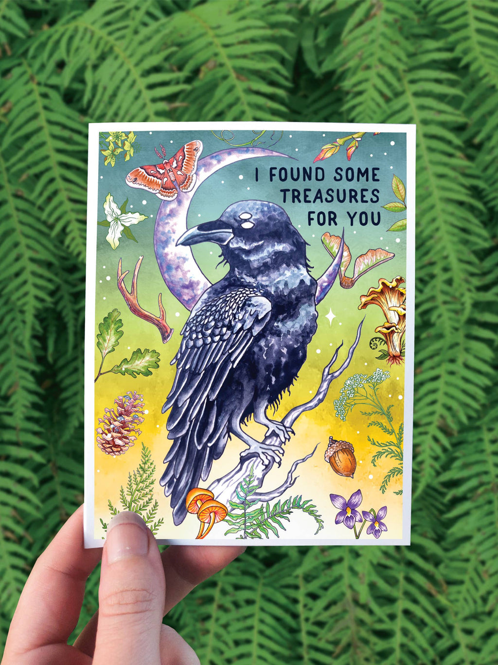 Raven Treasure - Greeting Card - Forest Witch Trinket Forage