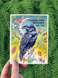 Raven Treasure - Greeting Card - Forest Witch Trinket Forage