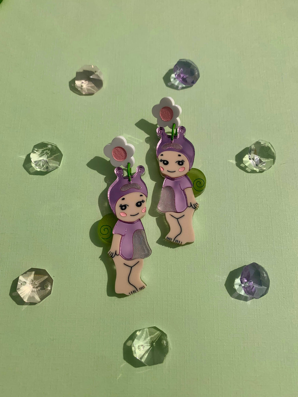 Shelly Snail Acrylic Earrings