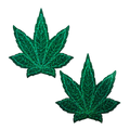 Coverage: Pot Leaf Green Full Breast Covers Support Tape