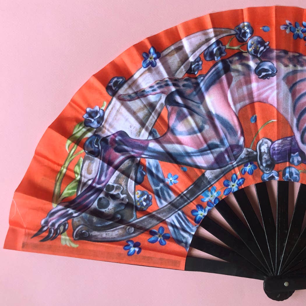 "Destroying Angel" Fabric Hand Fan