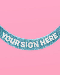 Aquamarine Fringe - blue foil banner