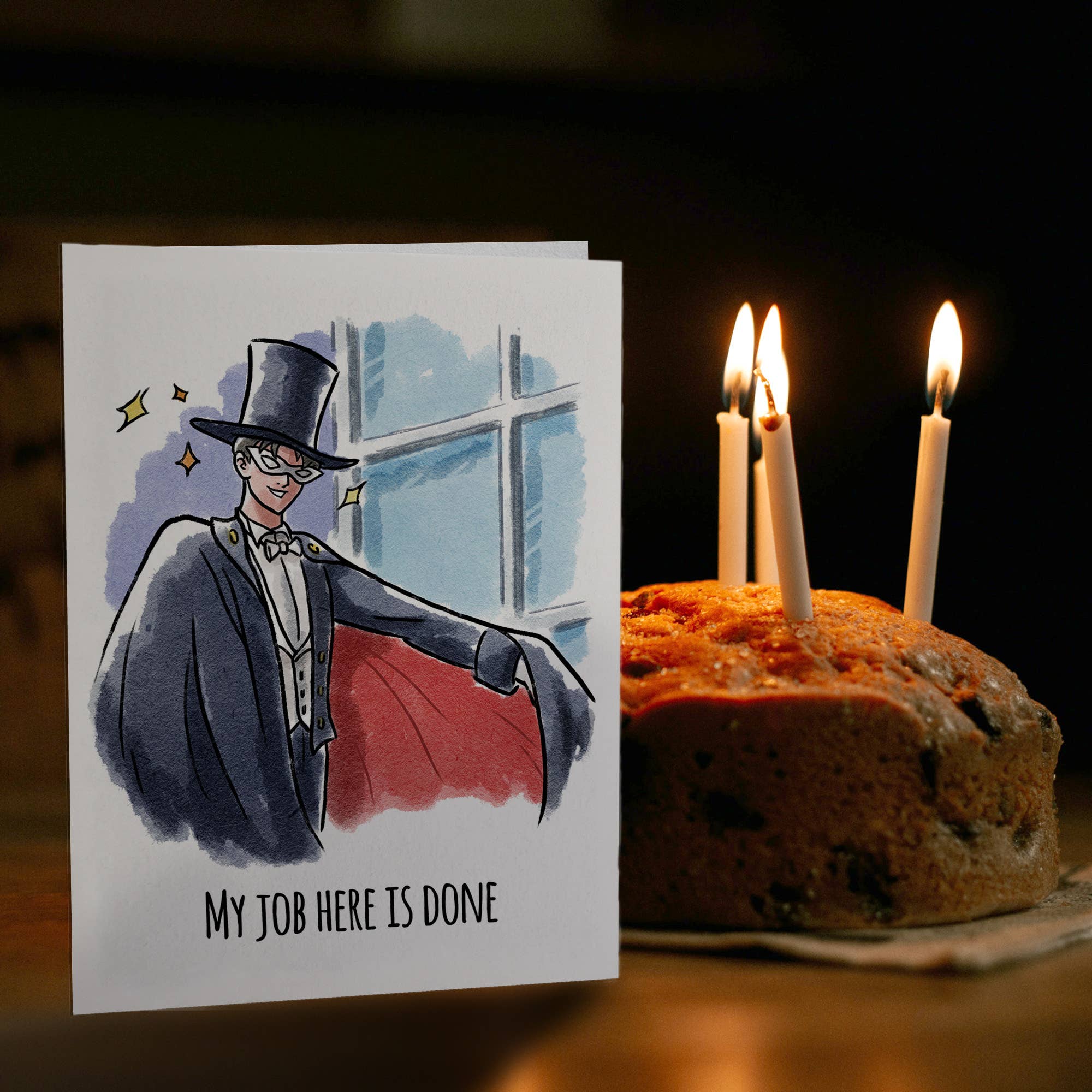 "Work Here is Done" Lunar Guardian Manga Anime Card