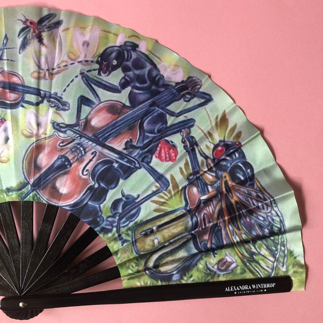 "Hexapoda Quartet" Fabric Hand Fan