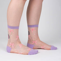 Wrapped in a Bow Sheer Crew Socks