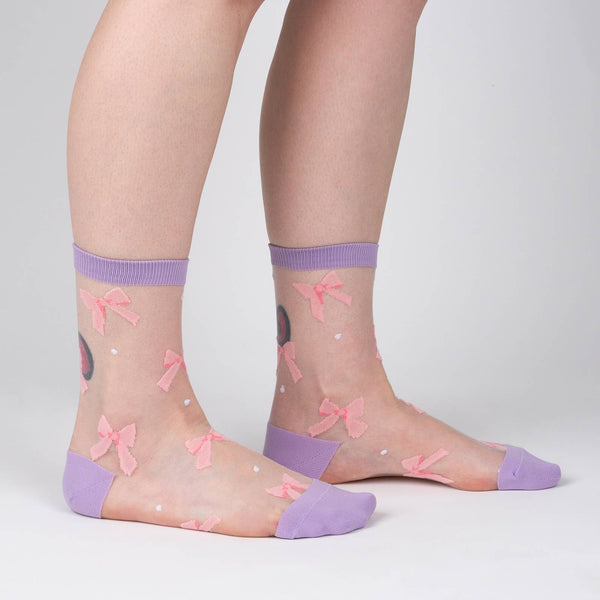 Wrapped in a Bow Sheer Crew Socks