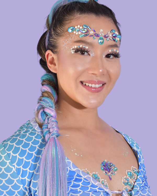 Siren Song - Blue and Purple Mermaid Face Jewel Tiara