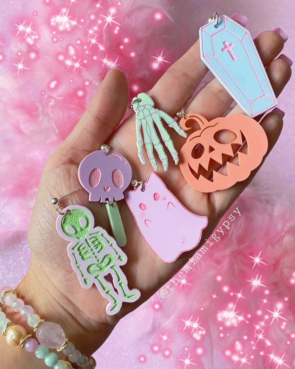 Kawaii Skeleton Hand Earrings