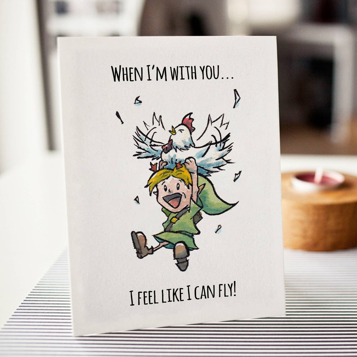 "I Can Fly" - Elf Hero Birthday Valentine Card for Gamer