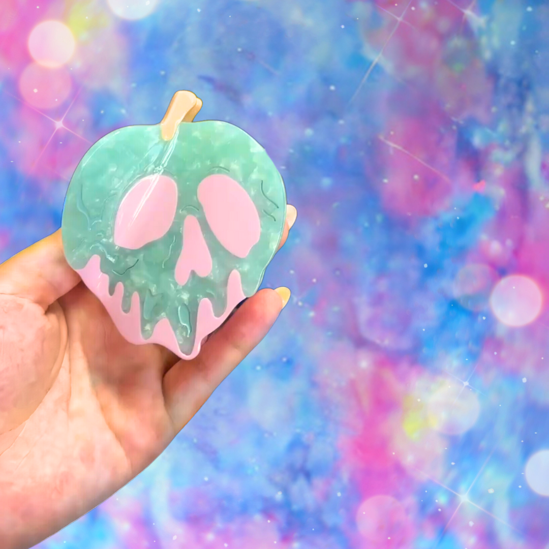 Kawaii Pastel Halloween Poison Apple Acetate Hair Claw