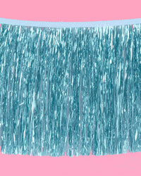 Aquamarine Fringe - blue foil banner