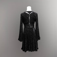 Nyx - Bell Sleeved Velvet Damask Dress with Harness - READY TO SHIP!