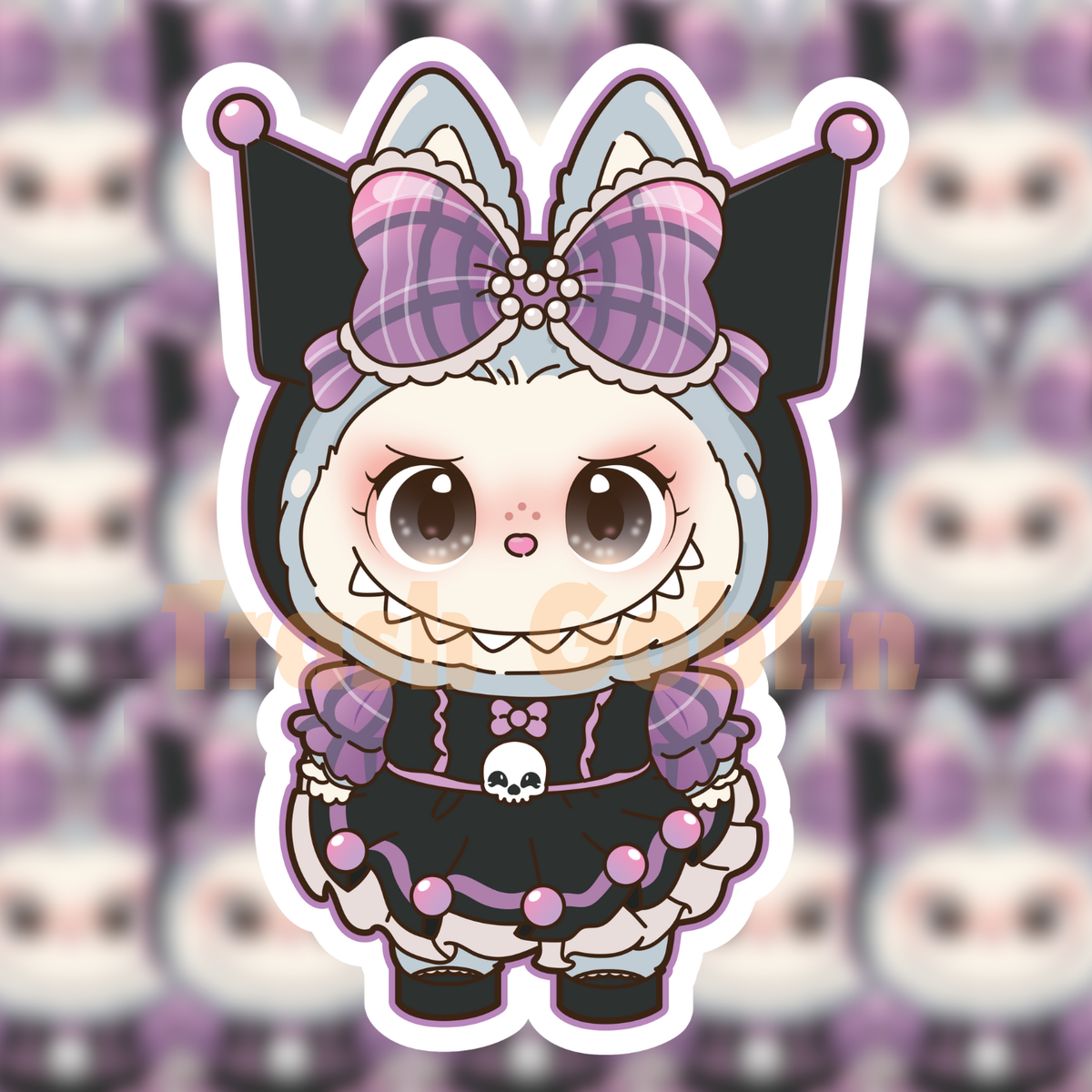 Kuromi Labubu Vinyl Sticker