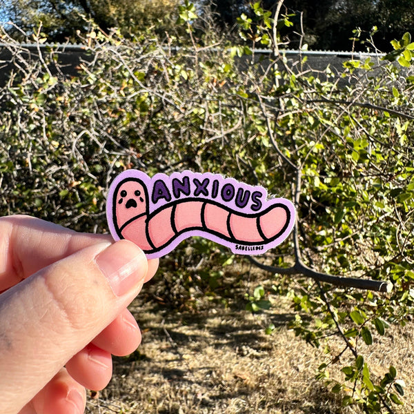 Anxious Worm | Weatherproof Sticker