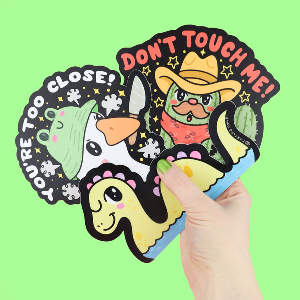 Too Close Goose Funny Peek-A-Boo Vinyl Sticker