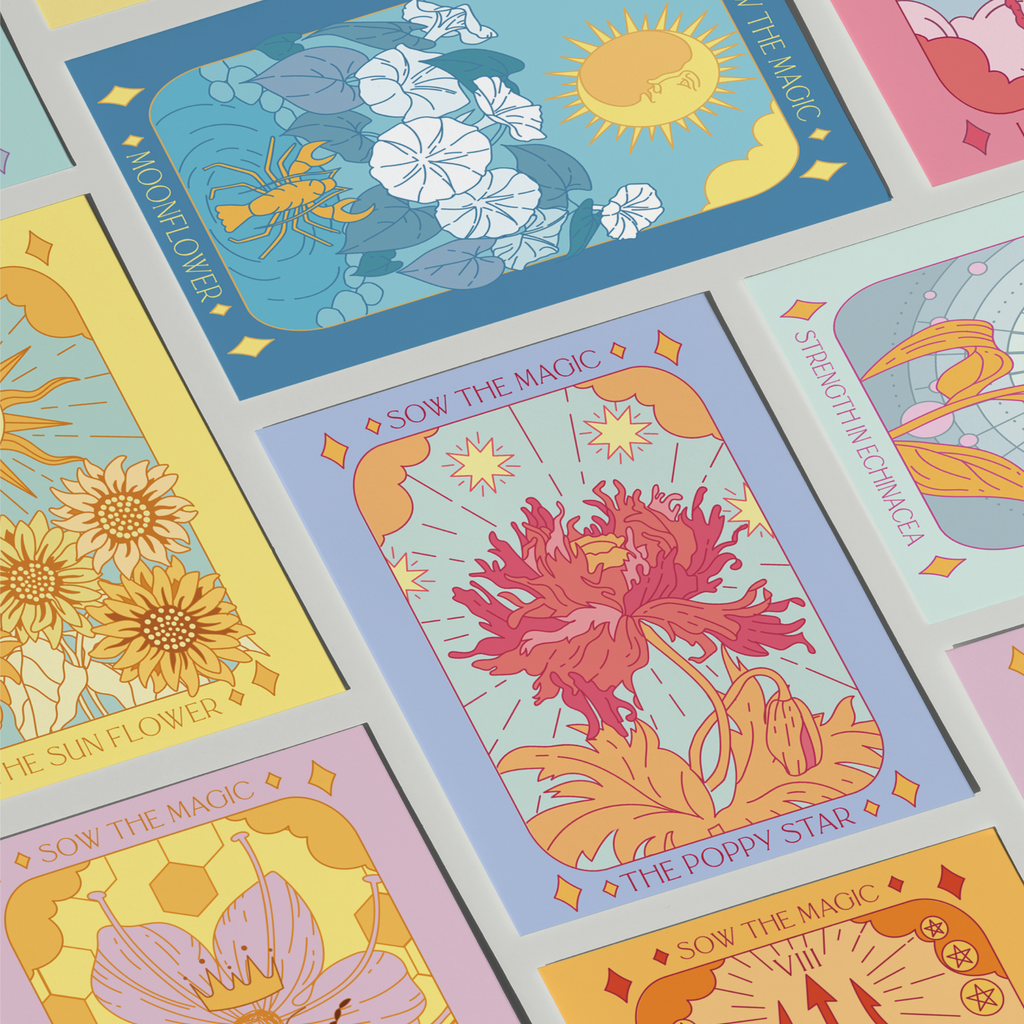 Diablo Cosmos Botanical Tarot Greeting Card