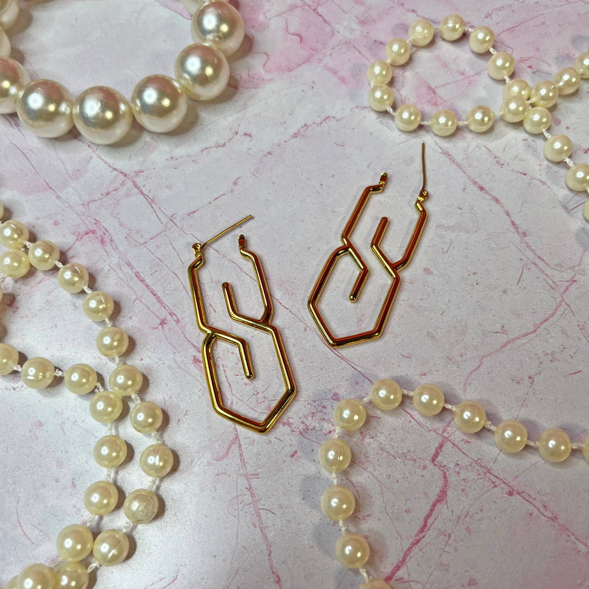 S Earrings- Gold
