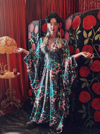 Cosmic Starlight Slinky V-Neck Kaftan Gown