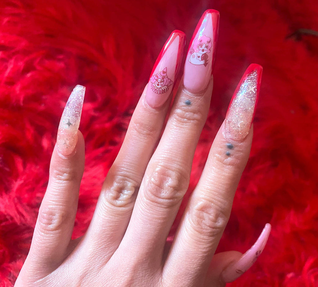 Creepy Gals Lovecore Nail Decal Stickers