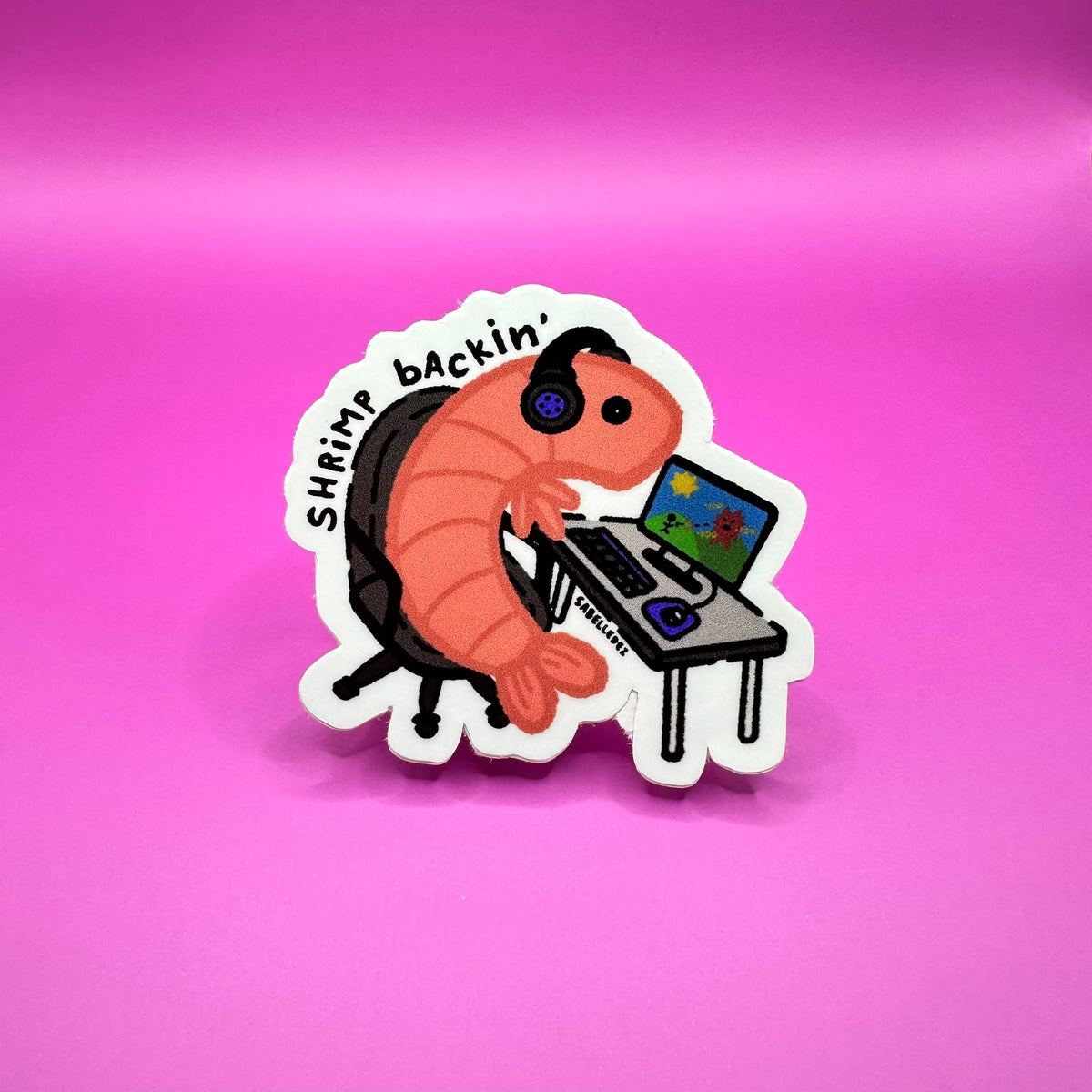 Shrimp Backin' | Gamer | Weatherproof Sticker