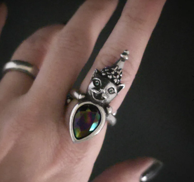 Crystal Party Cat Ring