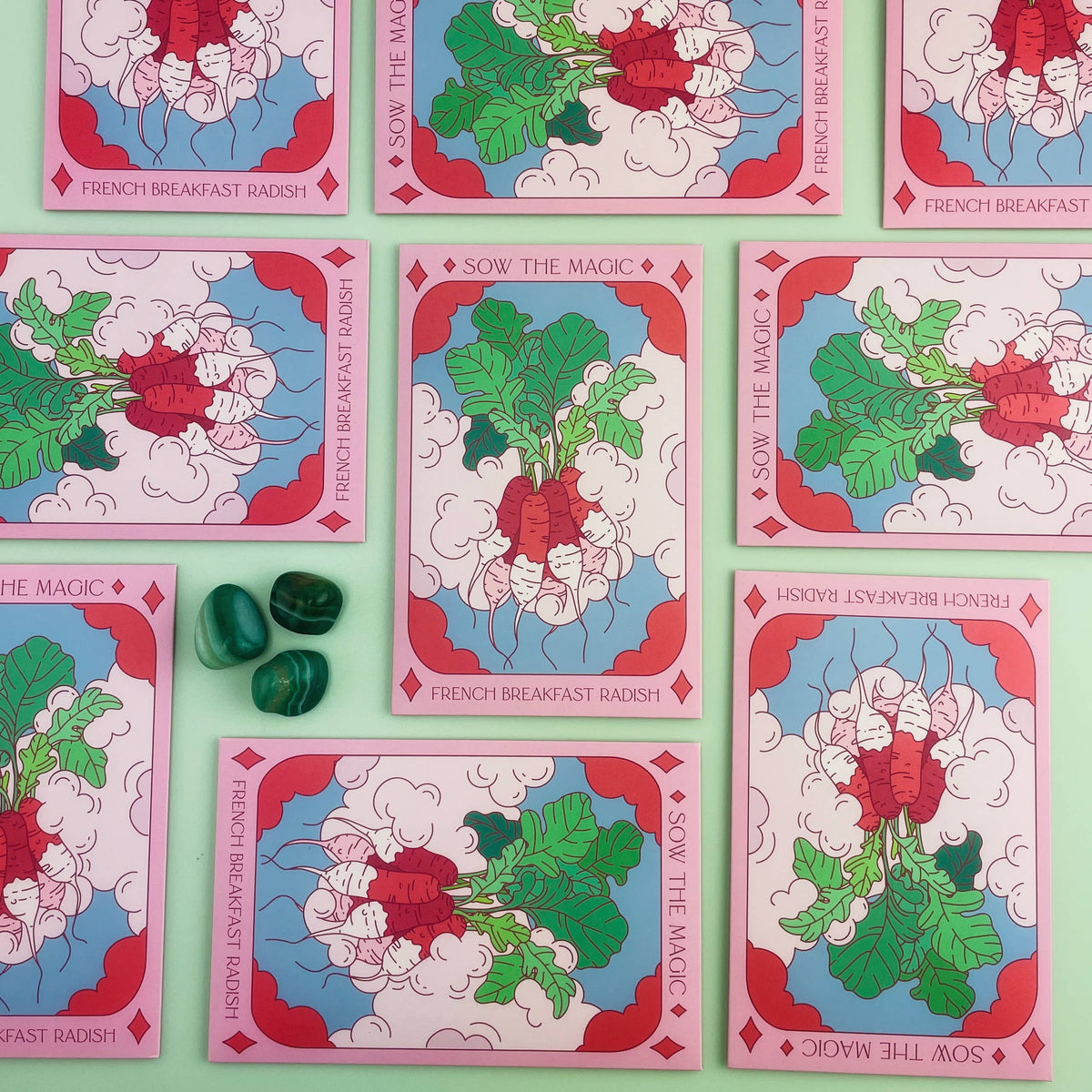 French Breakfast Radish Tarot Garden + Gift Seed Packet