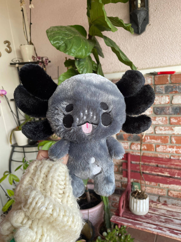 Pebbles the Black Axolotl Plushie