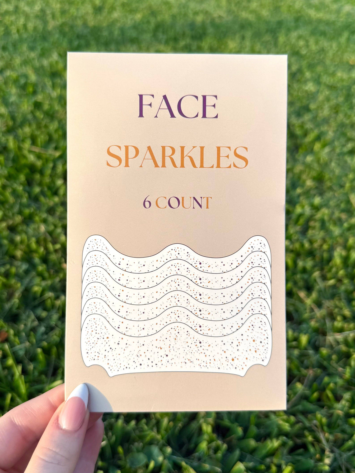 Purple and Gold 6pc Face Sparkles | Face Sparkles