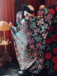 Enchanted Blossom Sequin V-Neck Kaftan Gown