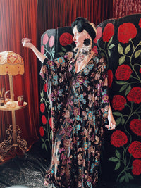 Enchanted Blossom Sequin V-Neck Kaftan Gown