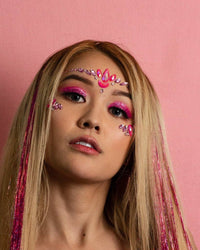Love - Pink Iridescent Self-Adhesive Face Jewel